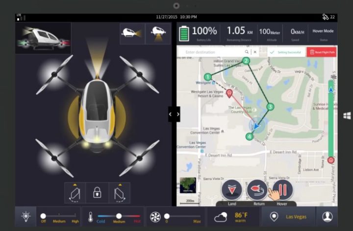 Drone Ehang 184 app waypoints