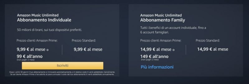 abbonamento Amazon music unlimited-servizio di musica digitale-musica senza limiti