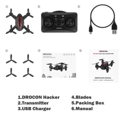 contenuto confezione drone drocon hacker gd60 amazon-droni giocattolo-droni economici