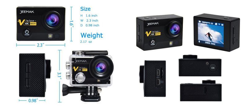 Action cam JEEMAK 4K caratteristiche