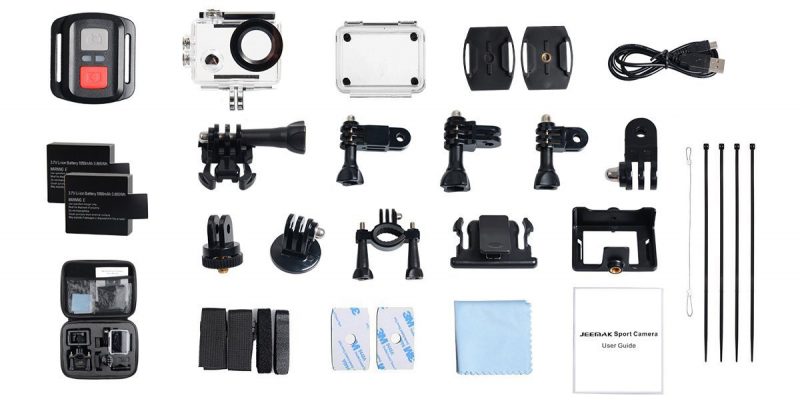 Action cam JEEMAK 4K confezione