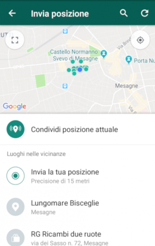Come inviare la posizione da Whatsapp