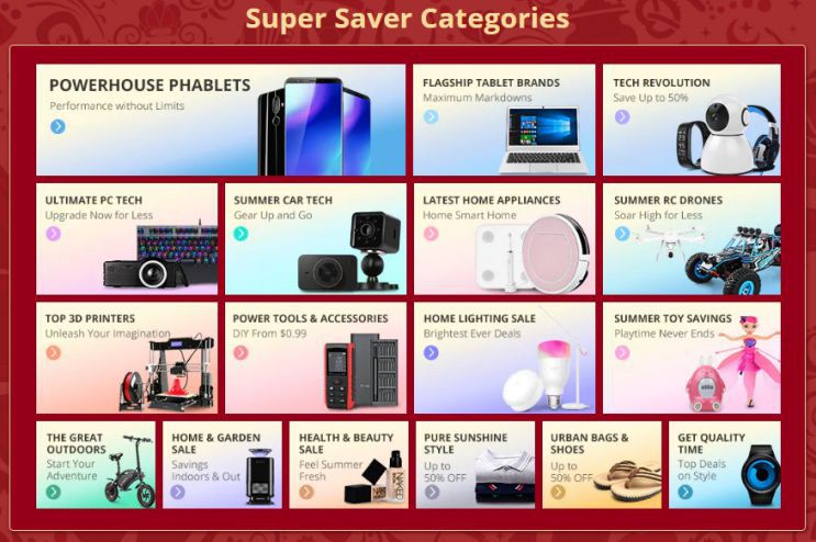 promozione super saver categories gearbest