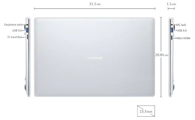 Jumper EZBOOK 3 PRO dimensioni
