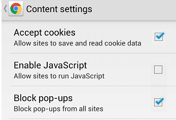 Come attivare Java script su Android