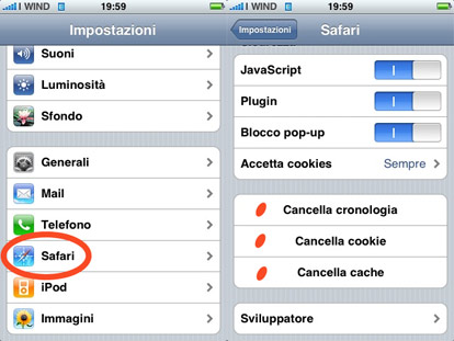 Come cancellare cronologia Iphone