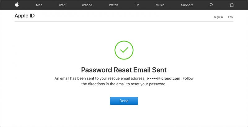 reset password apple id