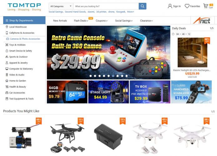 Siti Elettronica Cinesi affidabili tomtop