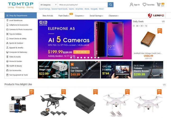 Store cinesi TomTop