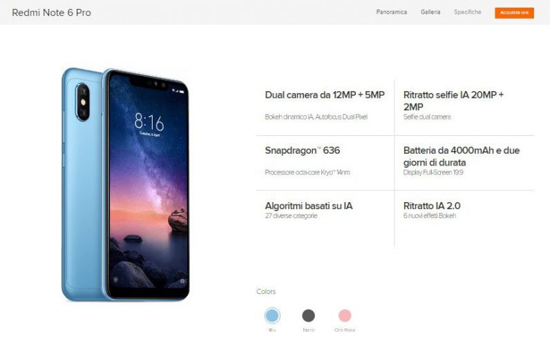 redmi note 6 pro caratteristiche tecniche