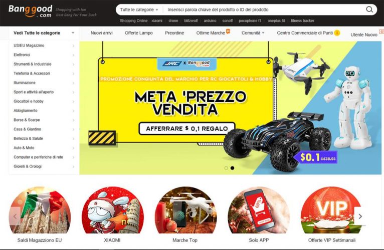 shopping online siti cinesi banggood