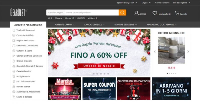 siti cinesi dove comprare gearbest