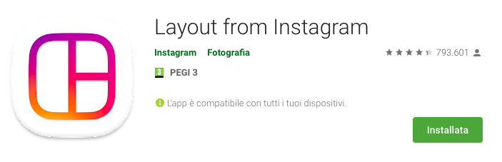 Layout di Instagram 