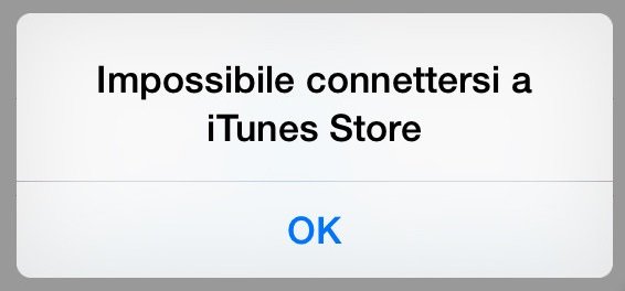 Impossibile connettersi a iTunes Store: