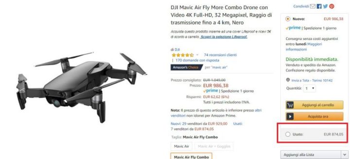 droni usati garantiti-amazon