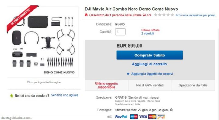 droni usati garantiti-ebay