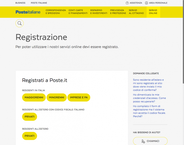 come completare la registrazione poste.it 