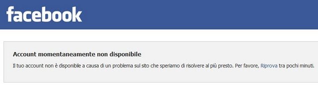 Impossibile connettersi a Facebook