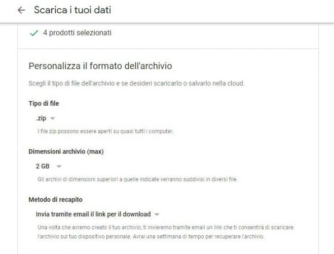 come salvare solo alcuni dati google+