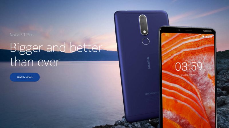 Nokia 3.1 Plus aggiornamento