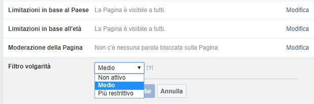 come disattivare i commenti su una pagina facebook