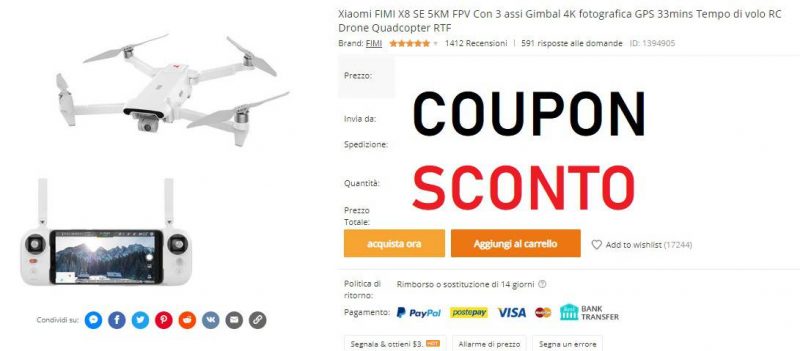 xiaomi Fimi x8 se coupon banggood