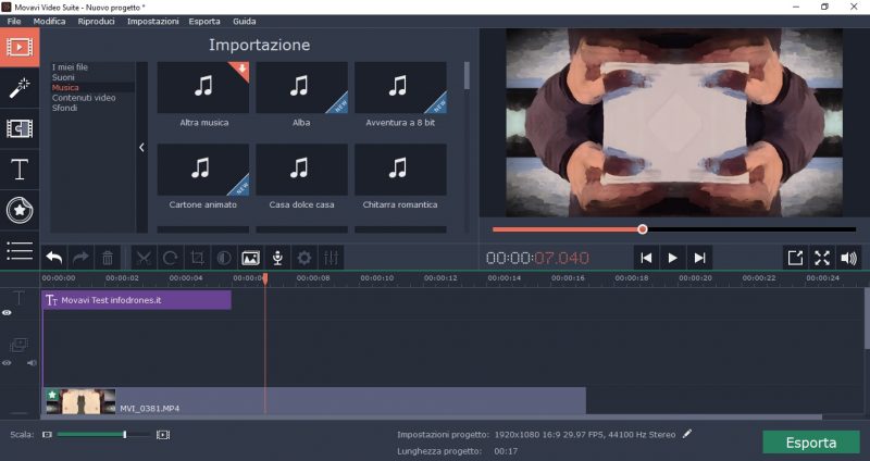 Movavi Video suite Suoni
