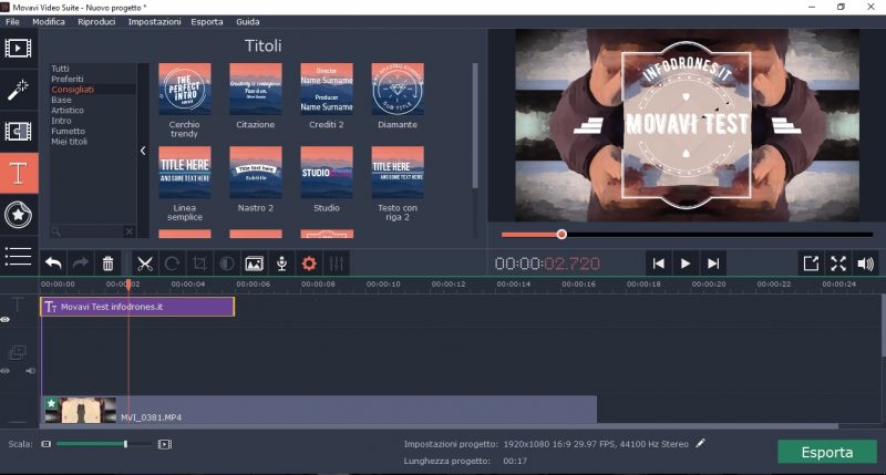 Movavi Video suite titoli