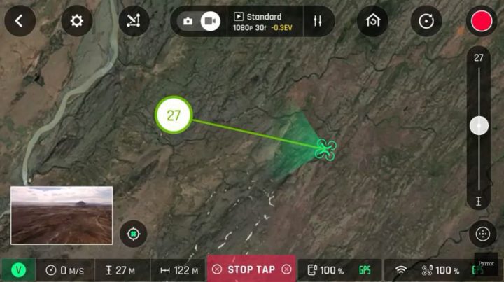 Come utilizzare la funzione touch & fly nel drone parrot bebop 2