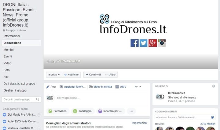 forum drone facebook-gruppo facebook droni