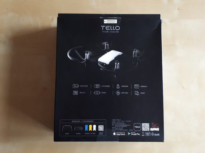 contenuto confezione dji tello dietro