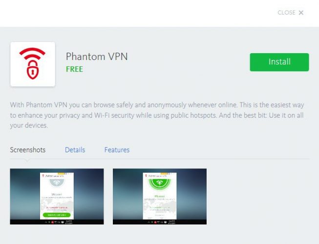 AVIRA phantom VPN
