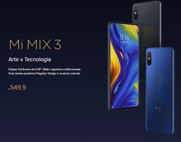 Xiaomi Mi MIX 3 Uscita: arriva in Italia con un prezzo da urlo xiaomi mi mix 3 uscita
