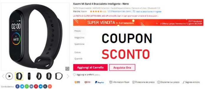 Xiaomi Mi Band 4 Coupon Gearbest