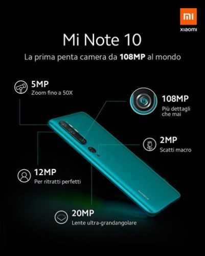 xiaomi mi note 10 in esclusiva su Gearbest
