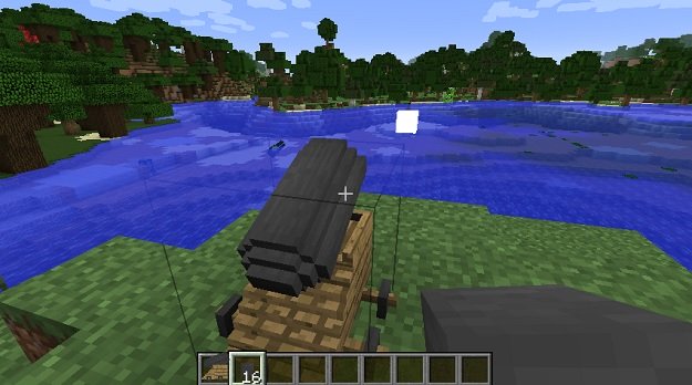come costruire un cannone di TNT su Minecraft -2