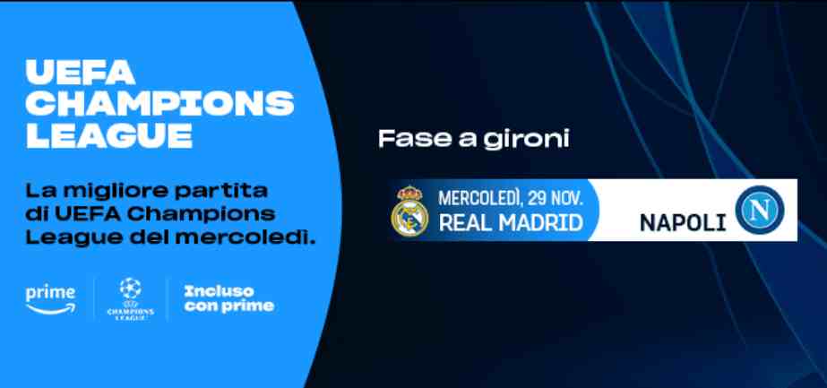real madrid napoli streaming gratis prime video
