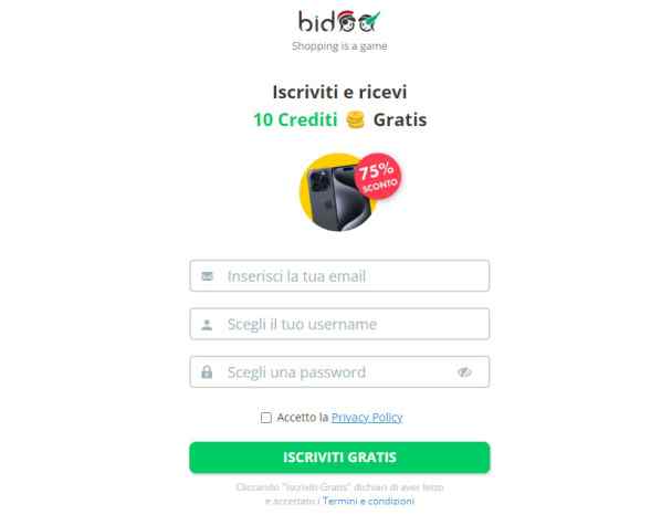 Puntate gratis su Bidoo. Guida Completa | InfoDrones.It