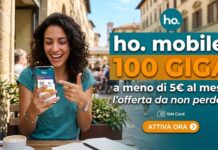 ho. mobile: 100 Giga a meno di 5 euro al mese, l’offerta da non perdere