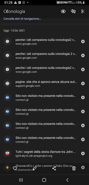 Come togliere cronologia su Google-chrome